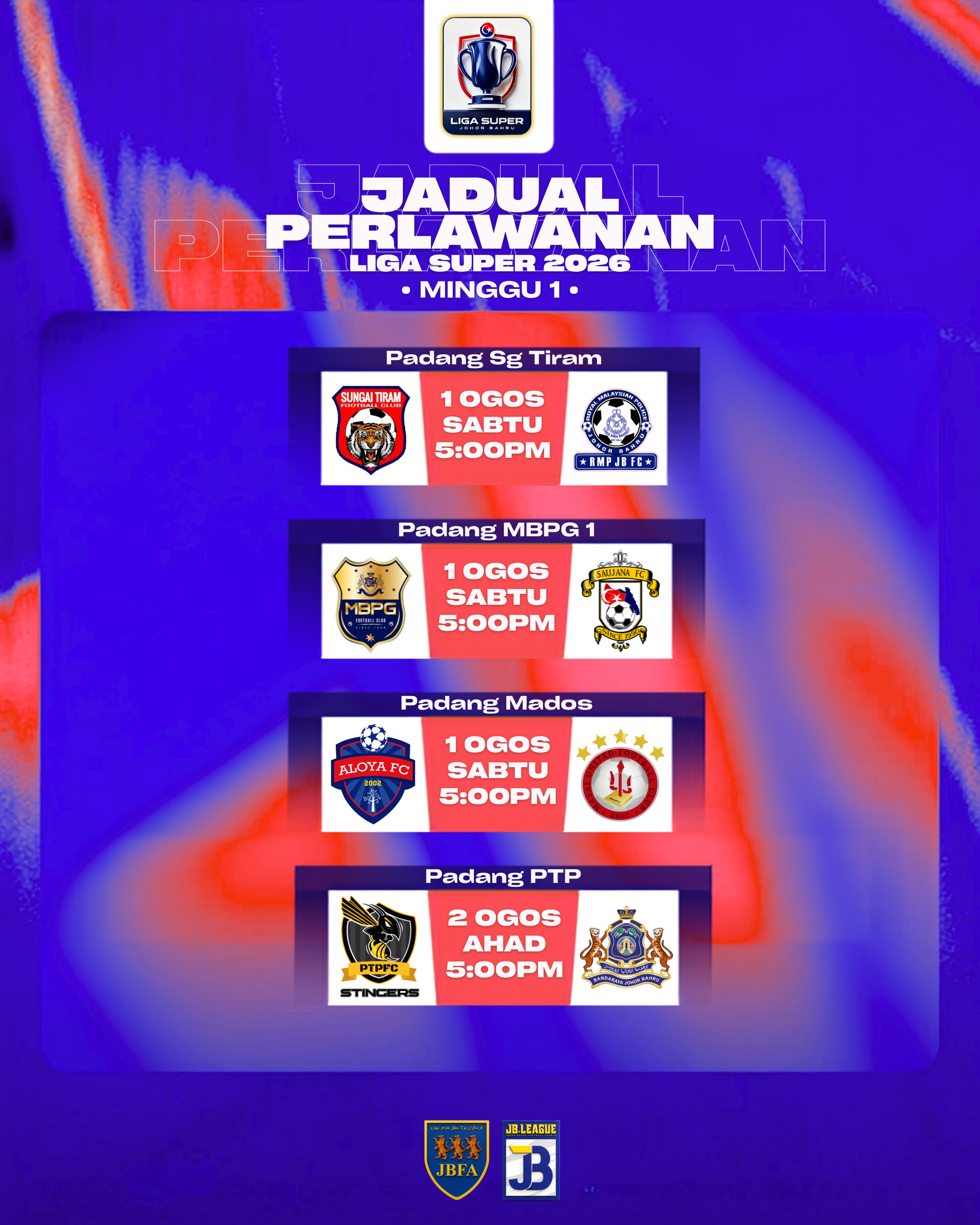 JADUAL LIGA SUPER JBFA